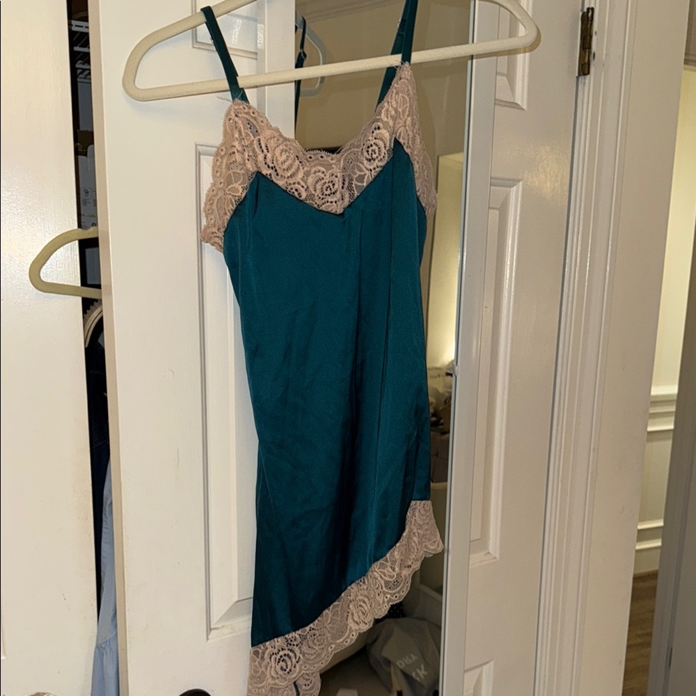 Teal and Cream Lace Chemise